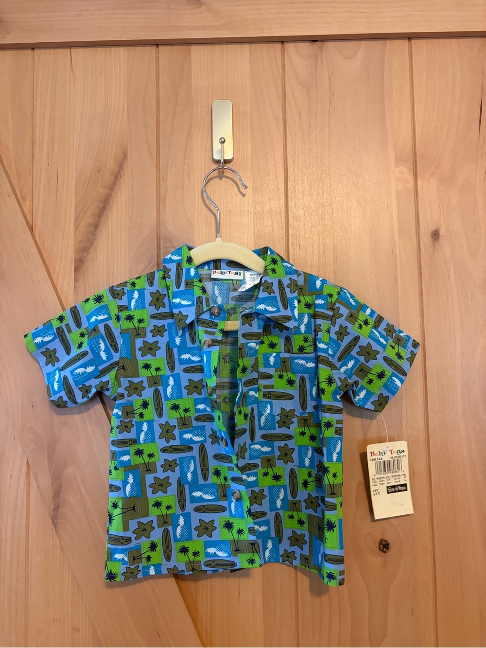 Vintage NWT Hawaiian Resortwear Shirt 6/9 Months Vacation 100% Cotton